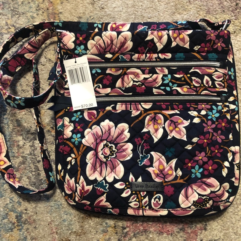 Vera Bradley Triple Zip Hipster Kingston Garden